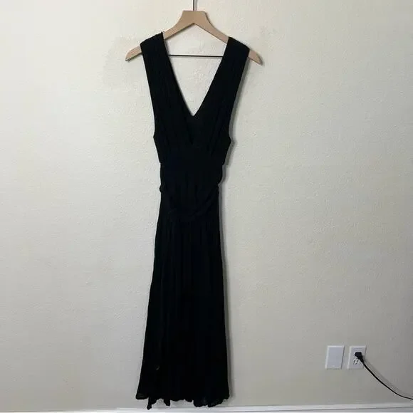 Jens Pirate Booty Free People Prism Black V Neck Gauzy Maxi Dress Womens Size XS - Picture 5 of 6